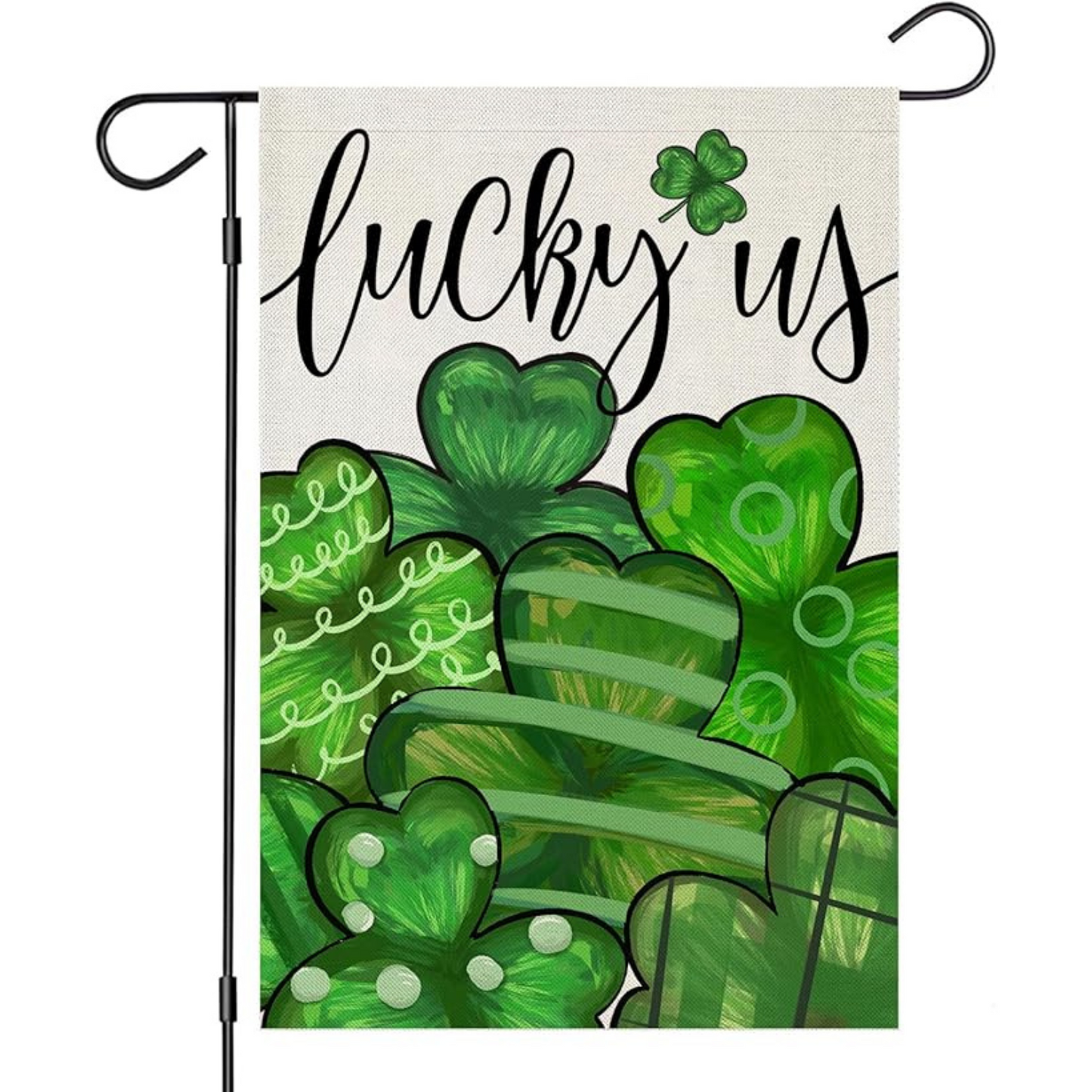 St Patricks Day Garden Flag With Shamrock Patterns