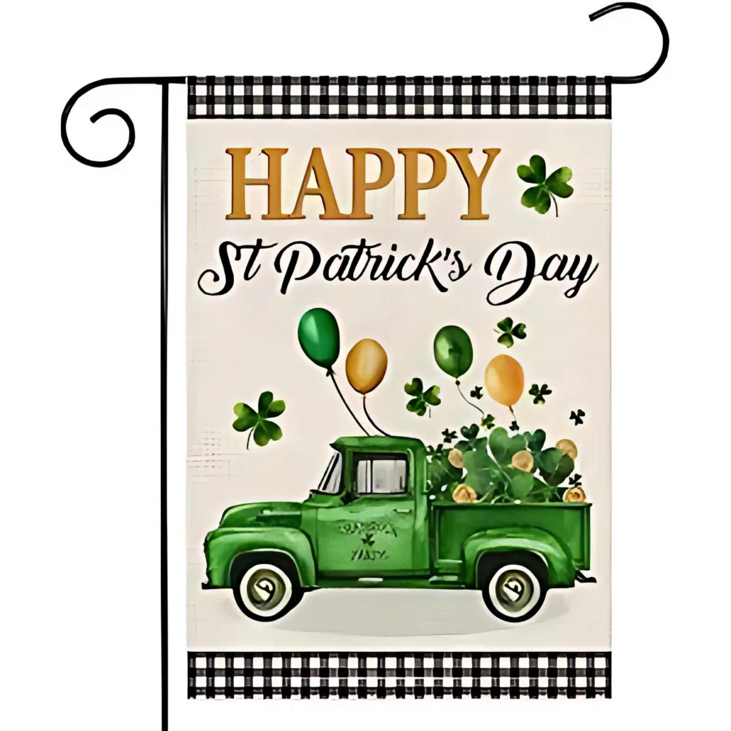 St Patricks Day Garden Vintage Truck Design Flag