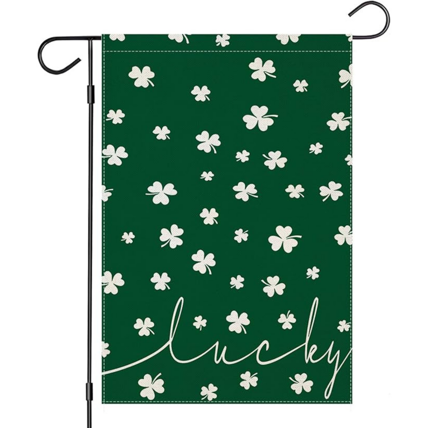 St Patricks Day Garden Flag With Shamrock Patterns