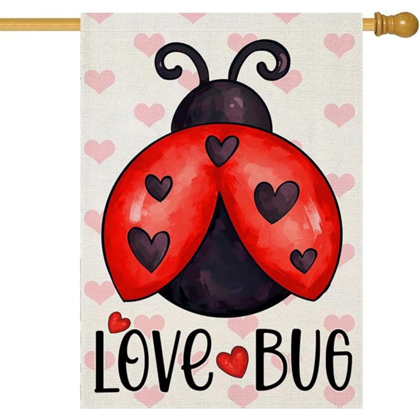 Ladybug Themed Outdoor Garden Flag