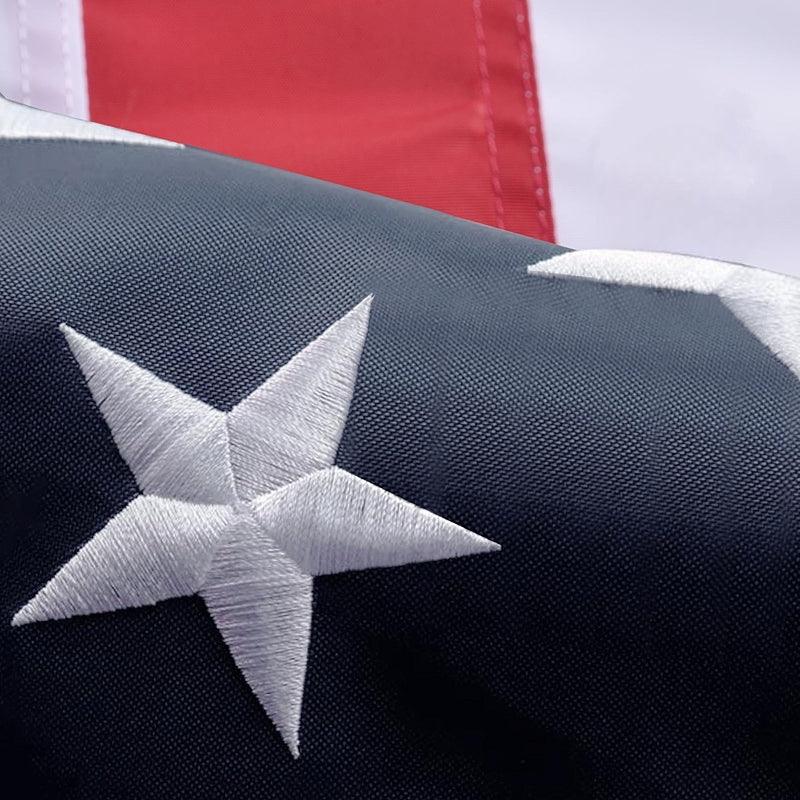 Embroidered Stars American Flag – Outdoor Flag with Brass Grommets