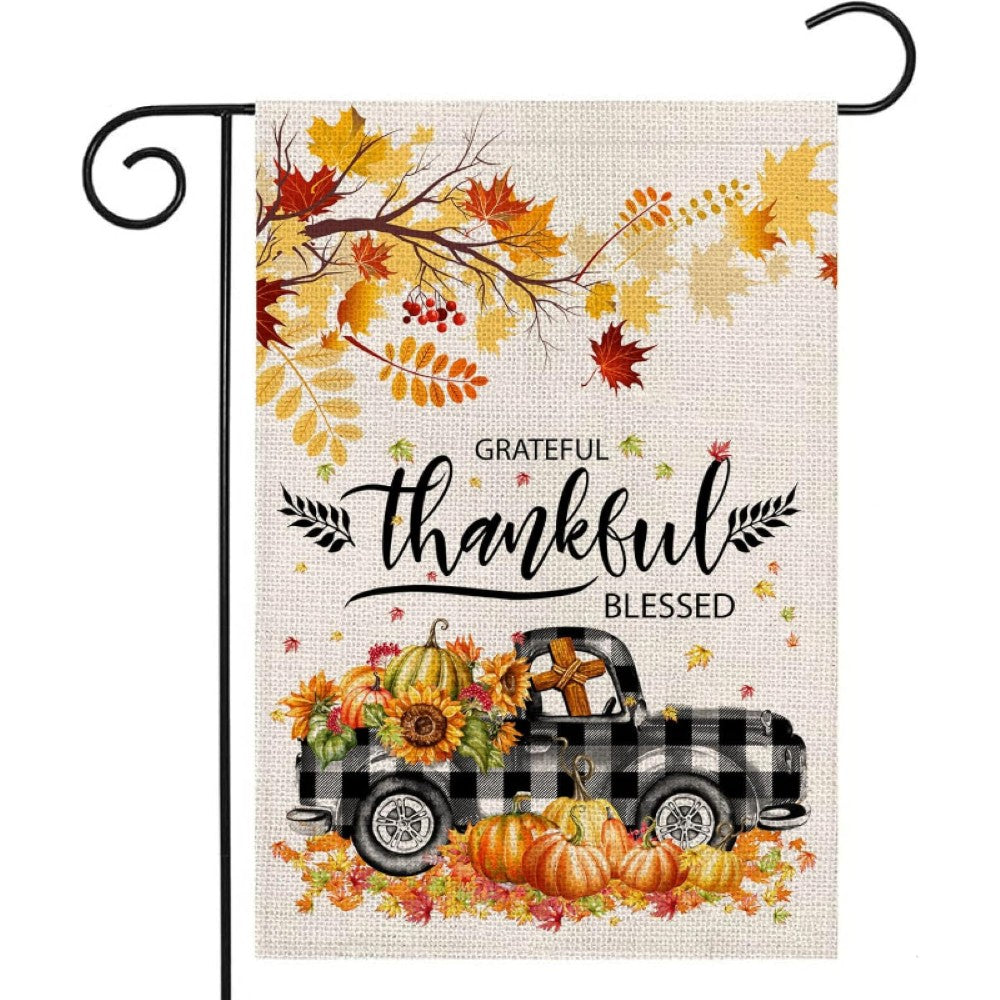 Grateful Blessed Printed Garden Flag