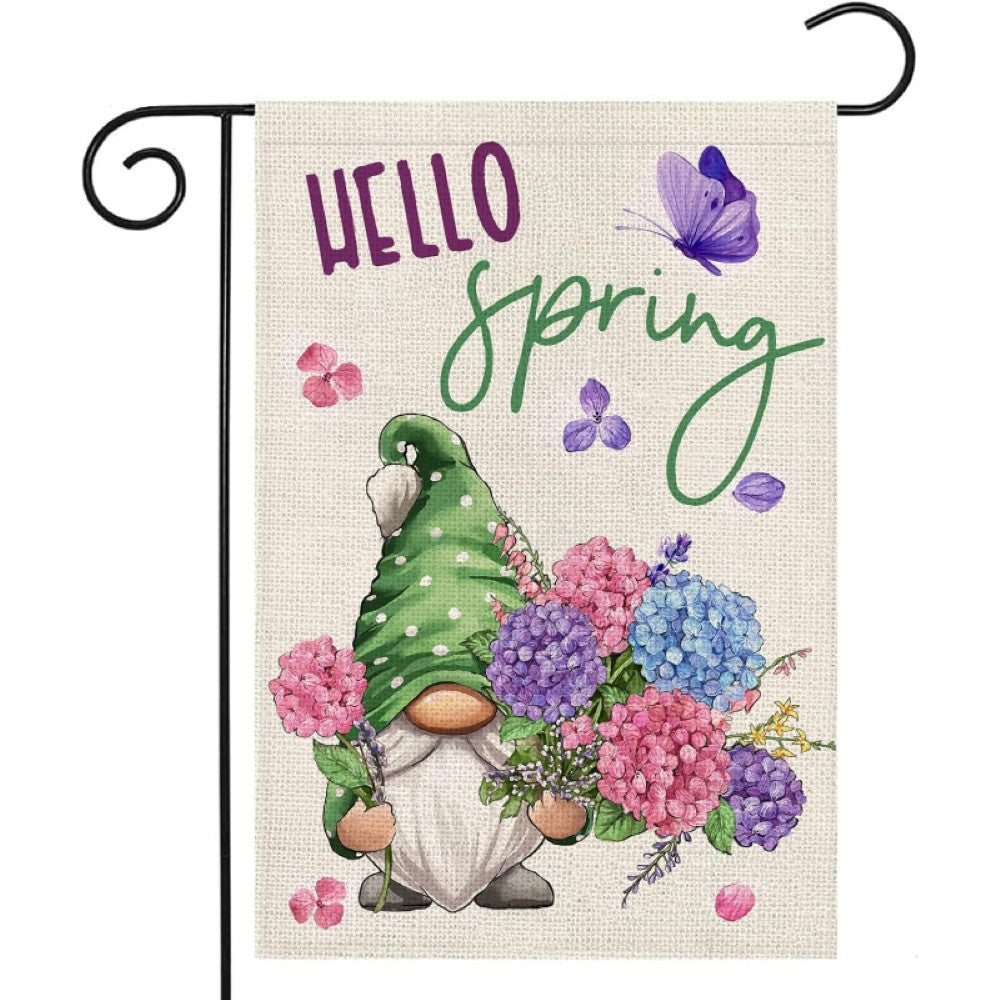 Sunshine Gnome Printed Garden Flag