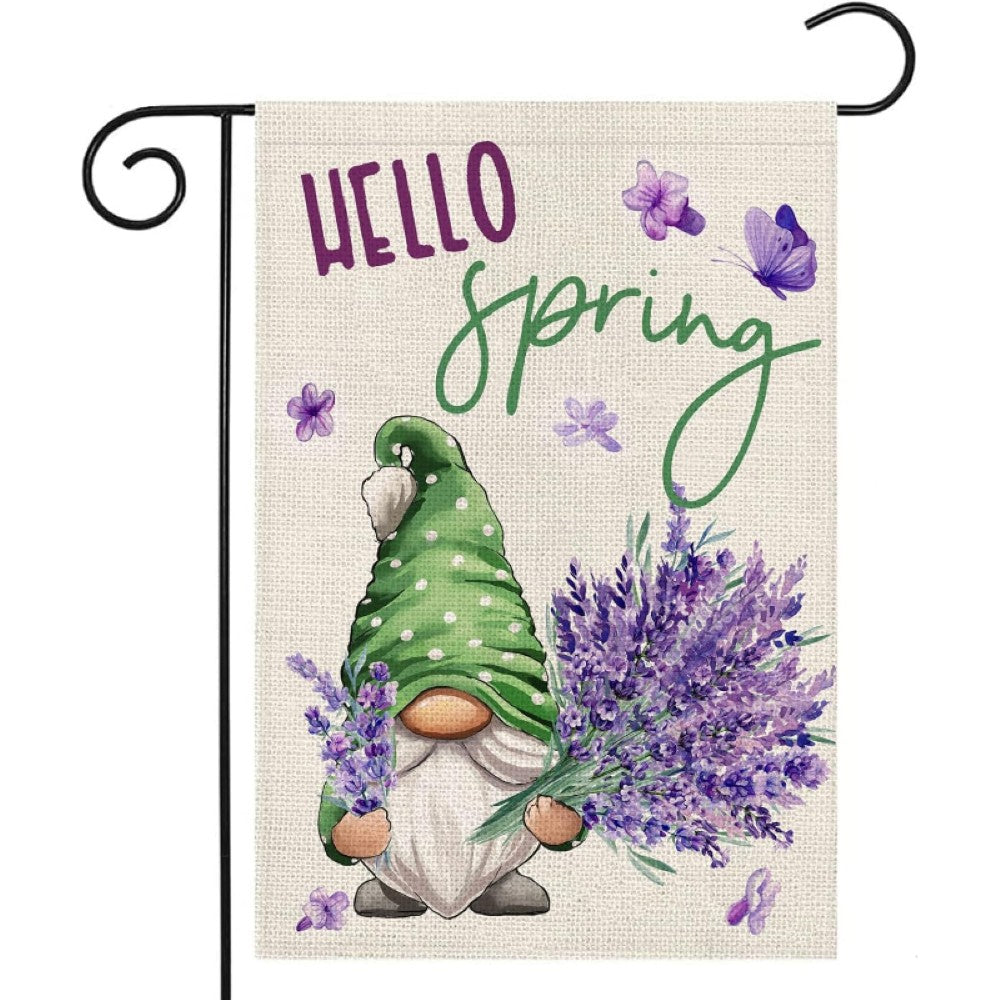 Sunshine Gnome Printed Garden Flag