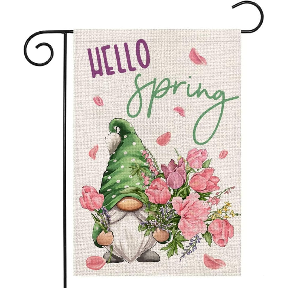 Sunshine Gnome Printed Garden Flag