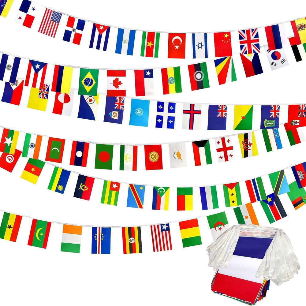Colorful International Flags String Banner