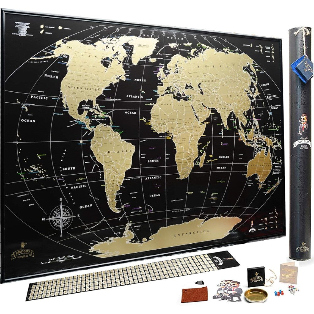 Large Scratch Off World Travel Map