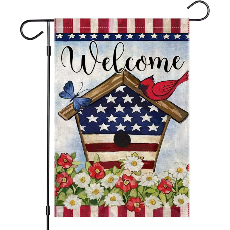 Truck With Flowers Printed Garden Flag