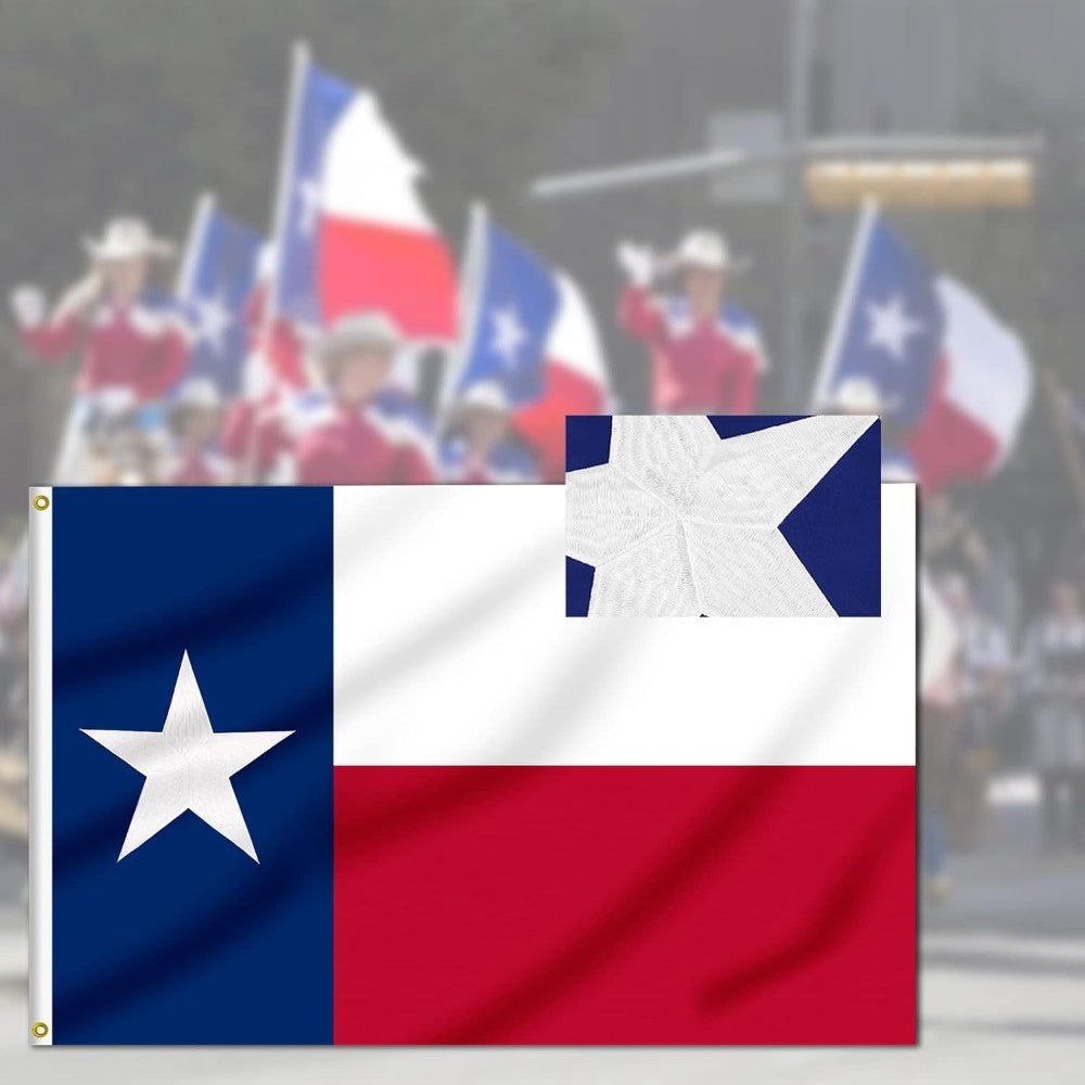 Texas Emblem Outdoor Banner With Embroidered Star