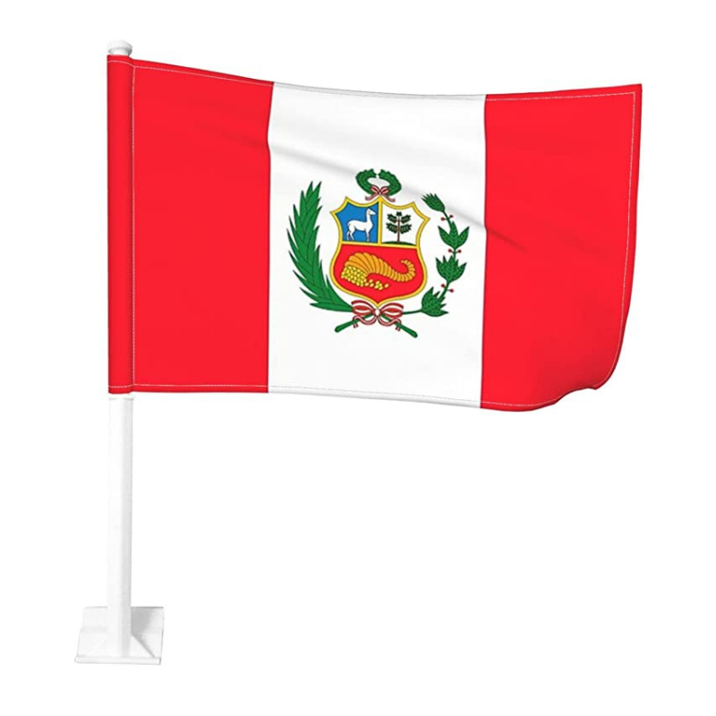 Peru Car Window Mounted Flag