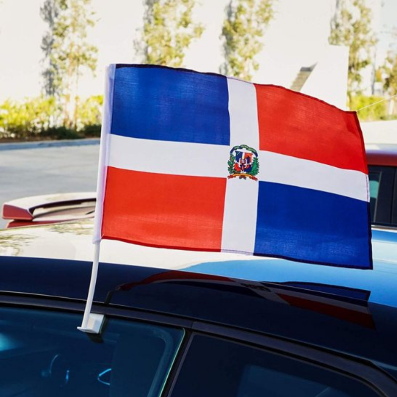 Dominican Republic Car Window Mounted Flag