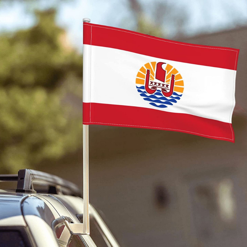 French Polynesia Car Window Mounted Flag
