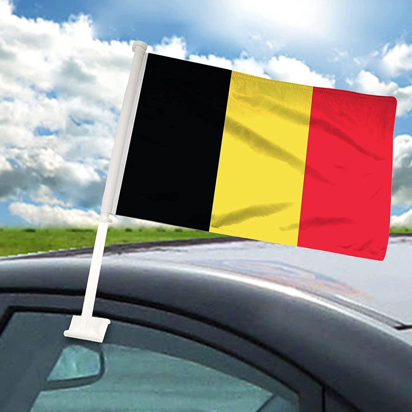 Belgium Car Window Mounted Flag For Car Decor