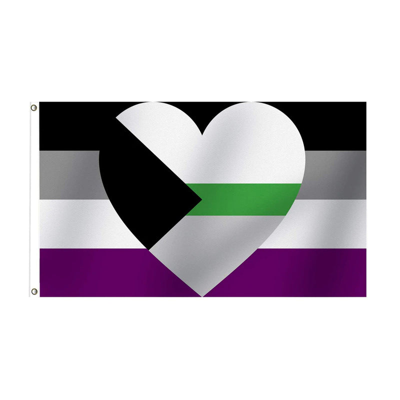 Gray Demi Romantic Heart Flag