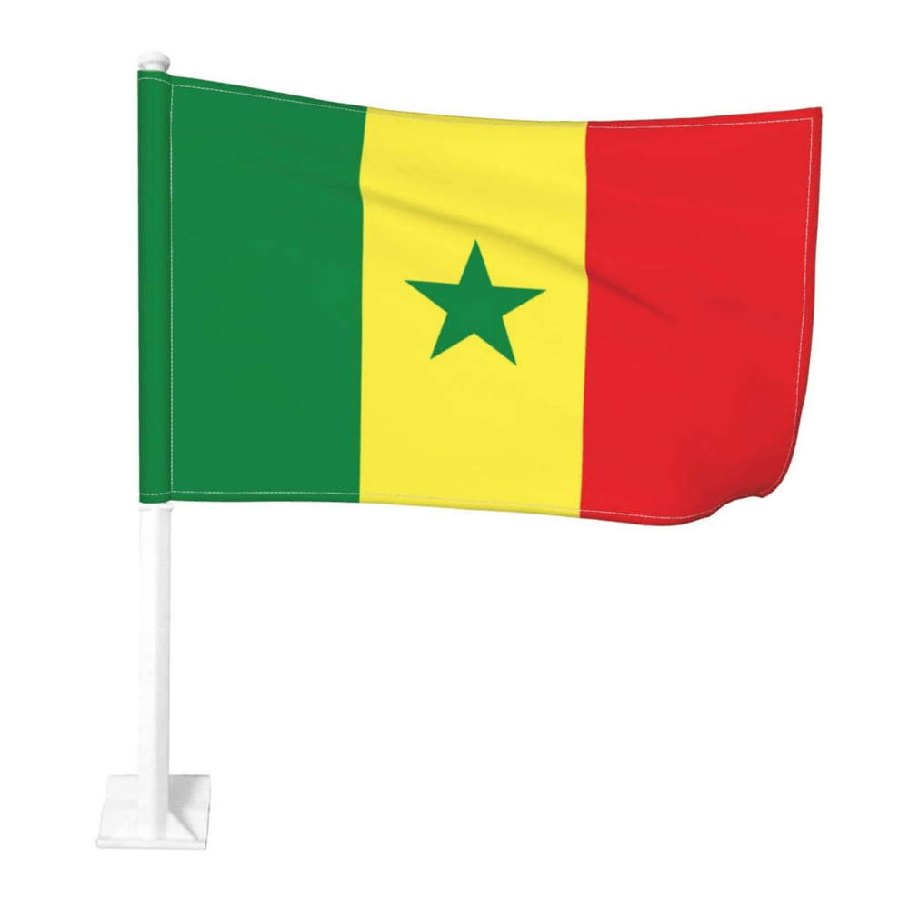 Senegal Flag Car Mount Accessory For Weather-Resistant Outdoor Display
