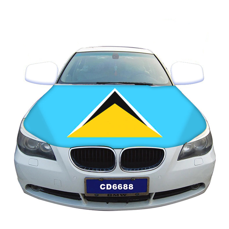 Saint Lucia Flag Car Hood Cover