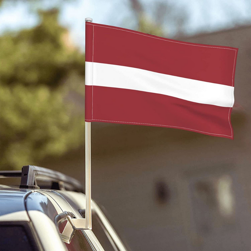 Latvia Car Window Mounted Flag