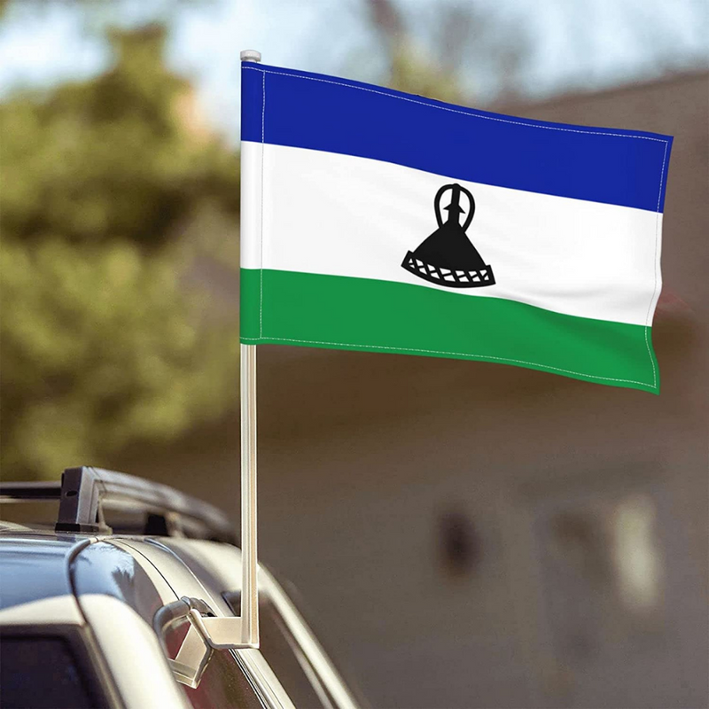 Lesotho Car Window Mounted Flag