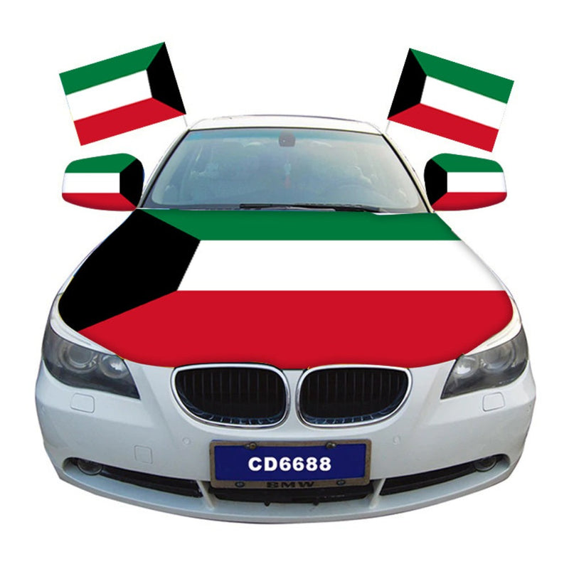 Kuwait Car Hood Cover Flag