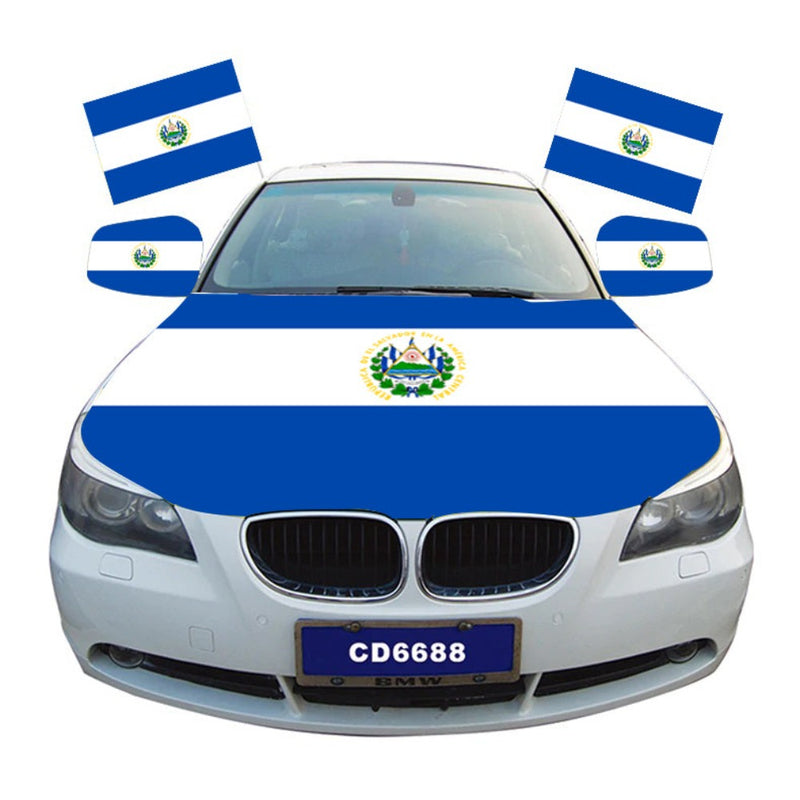 El Salvador Flag Car Hood Cover