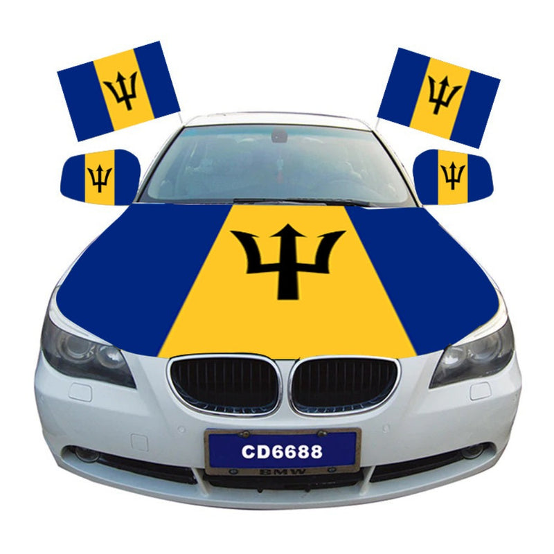 Barbados Car Hood Cover Flag