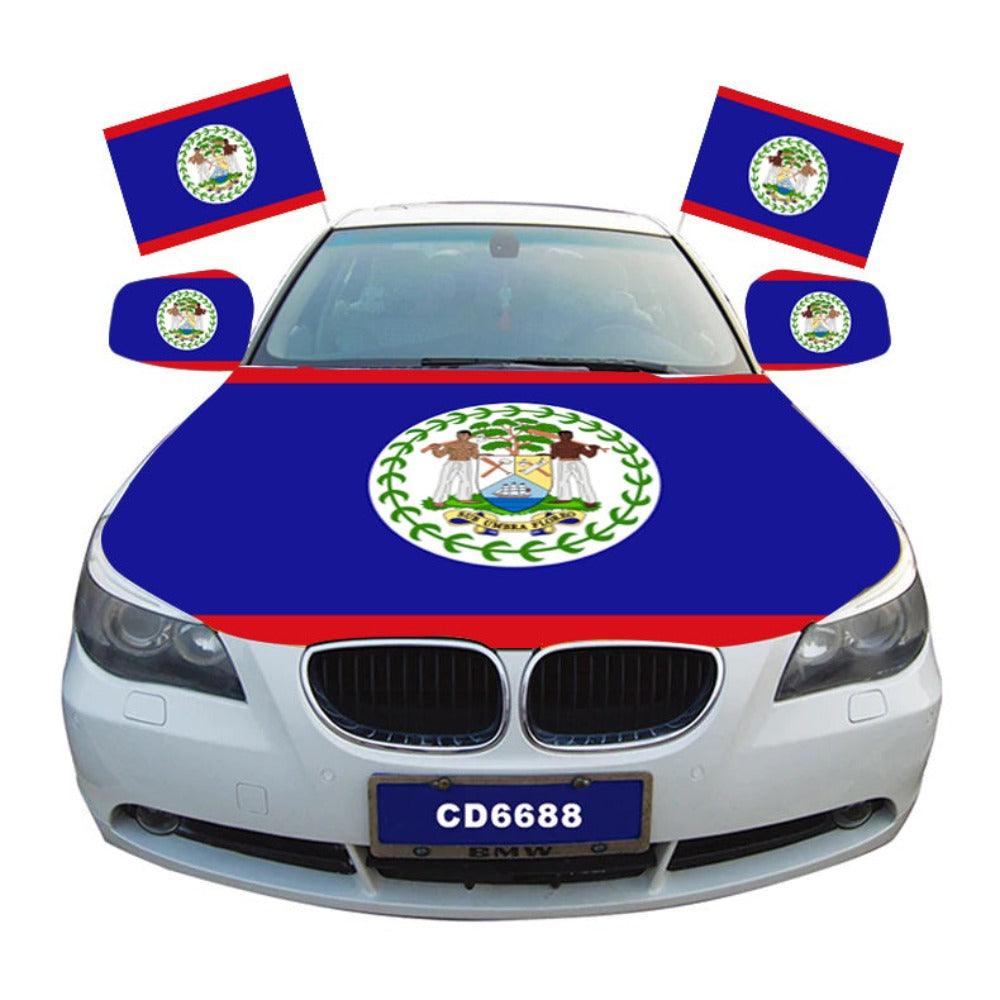 Belize Car Hood Cover Flag Durable Polyester Vehicle Wrap