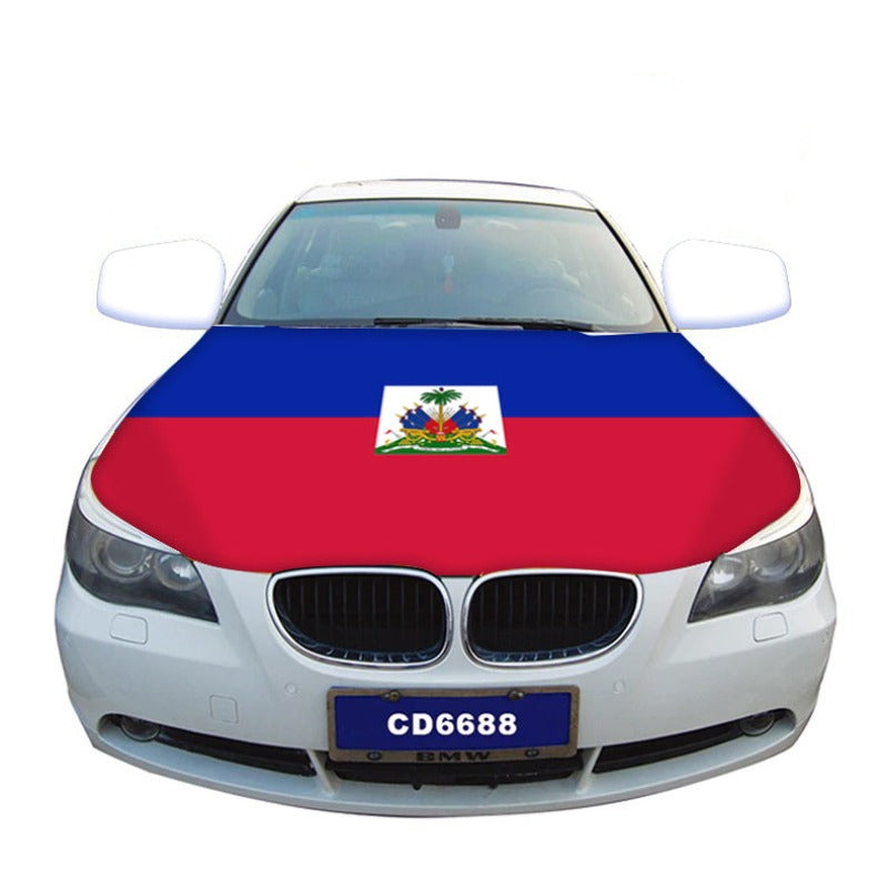Haiti Flag Car Hood Cover