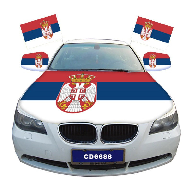 Serbia Flag Car Hood Cover