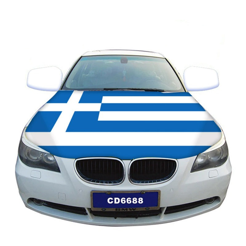 Greece Car Hood Cover Flag