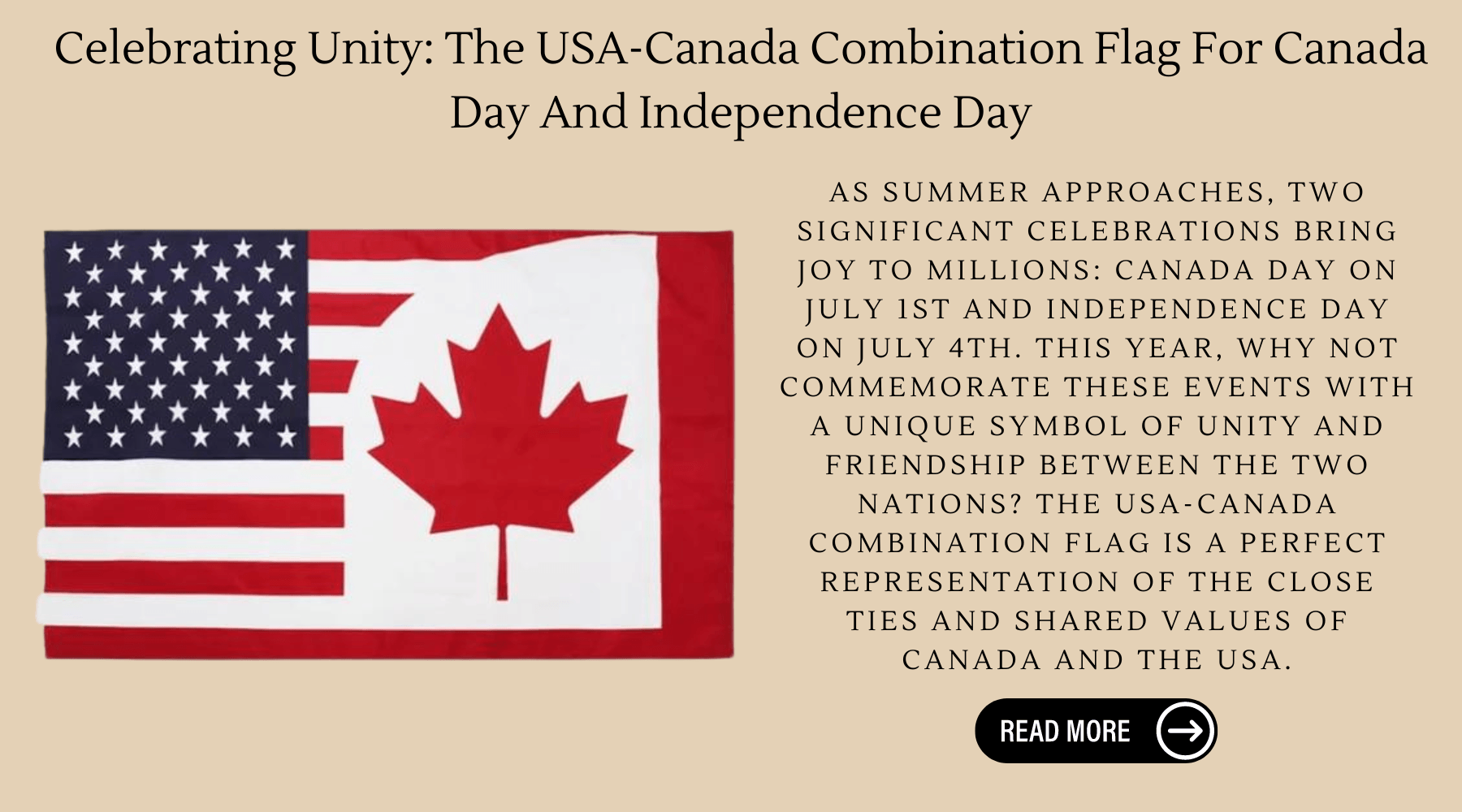 Celebrating Unity: The USA-Canada Combination Flag For Canada Day And ...