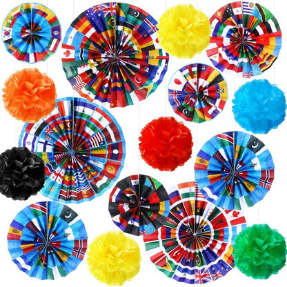 International Flags Hanging Decorations – 42 Pc Set for Celebrations