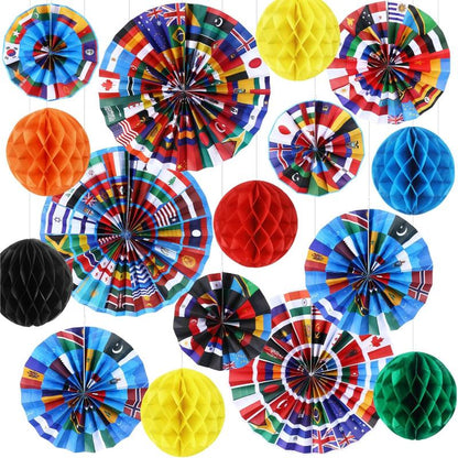 International Flags Hanging Decorations – 42 Pc Set for Celebrations