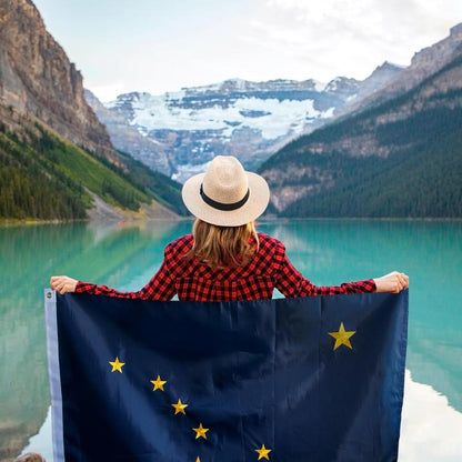 Alaska State Flag With Brass Grommets