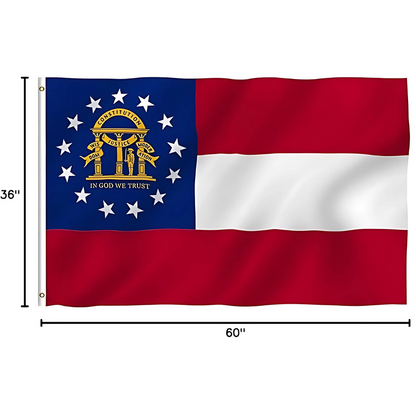 Georgia State Flag With Rust Resistant Grommets