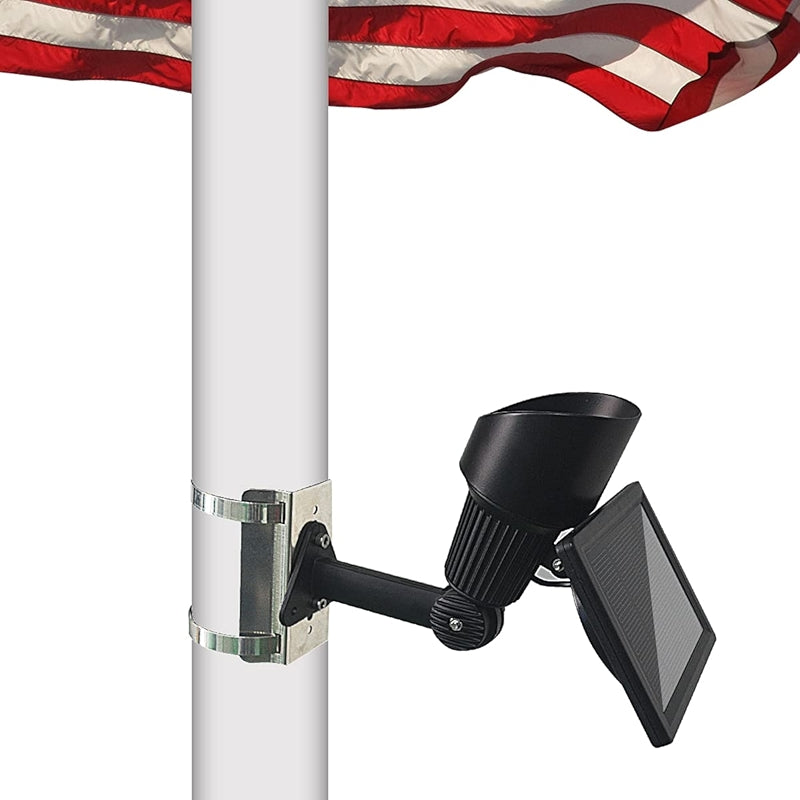 Solar Flag Pole Light With 5 Bright LEDs And Adjustable Clamp