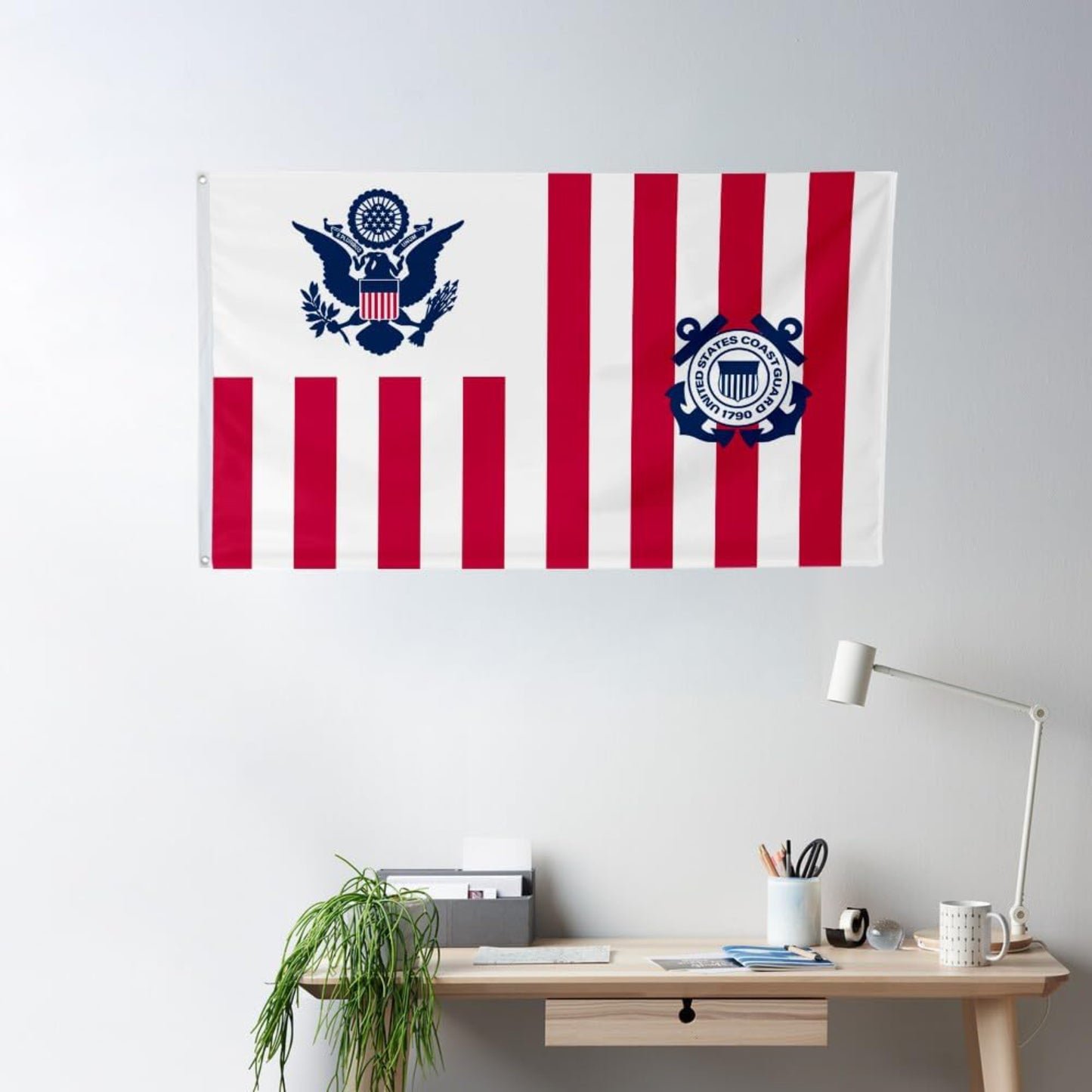 United States Coast Guard Ensign Military Banner With Grommets