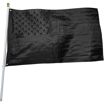 Black American Flag 3x5 Ft Heavy Duty Nylon With Embroidered Stars