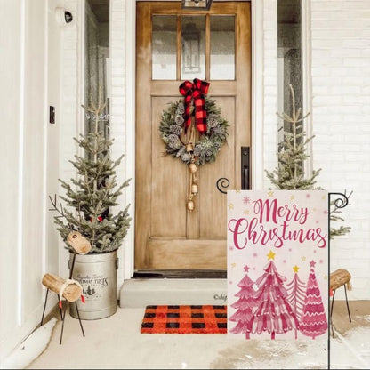 Christmas Tree Printed Flag For Seasonal Decoration