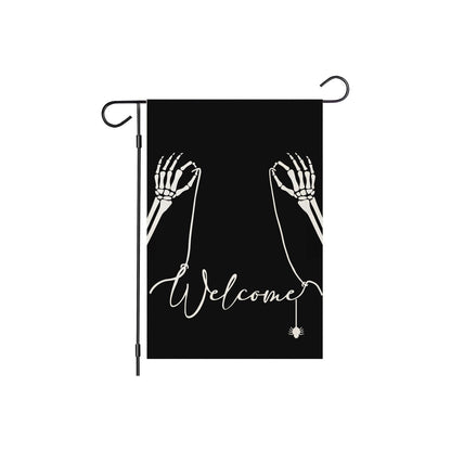 Halloween Themed Welcome Sign Flag
