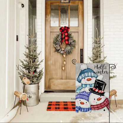 Snowman Printed Flag For Winter Decoration