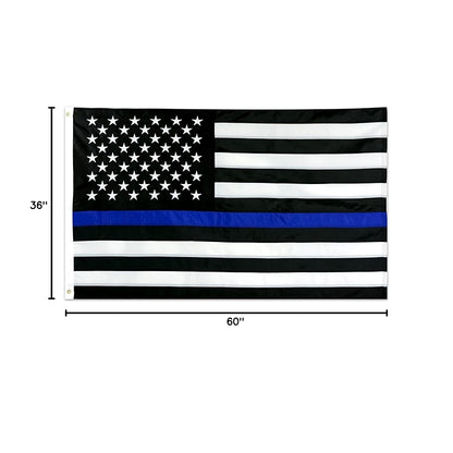 Thin Blue Line Flag 5x8 Ft Heavy Duty Nylon