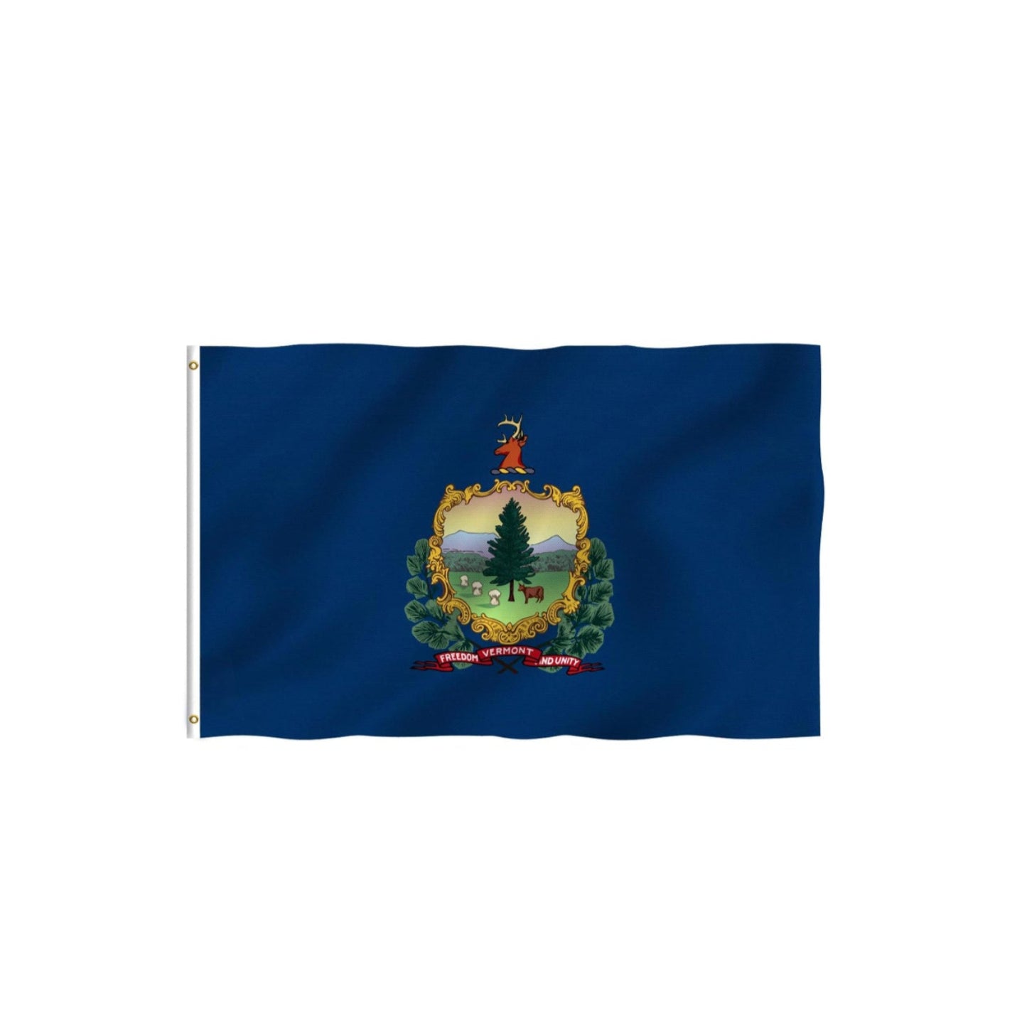 Vermont State Banner With Secure Grommets