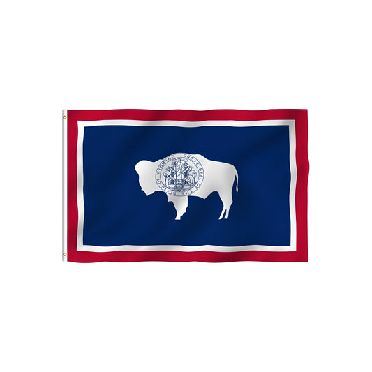 Wyoming State Flag With Secure Grommets