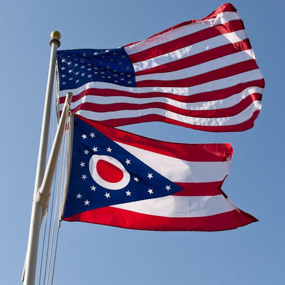 Double Sided Embroidered Ohio State Flag City