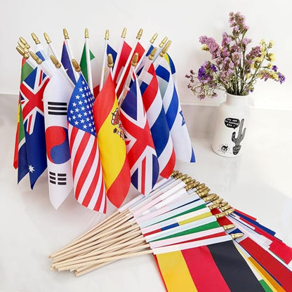 100 Pack International Handheld Flags – Ideal for Event and Festivals