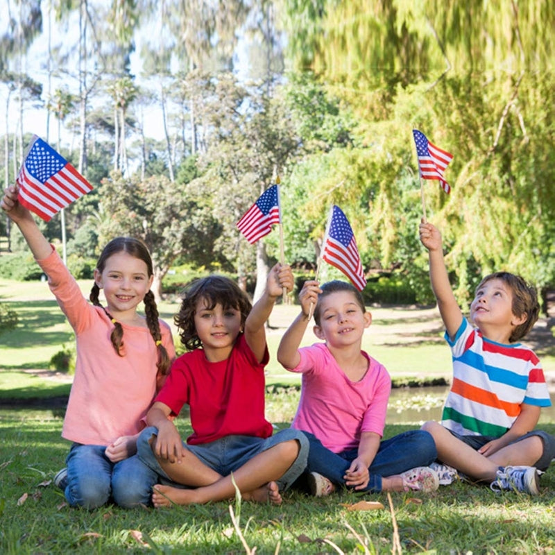 12 Pcs 8x12 Inch American Flags On Stick