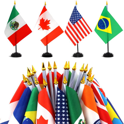 24 Pack International Desk Flags