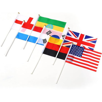 100 Countries International Mini Handheld Flags Set