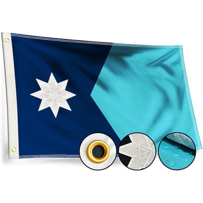 Chicago City Flag With Brass Grommets