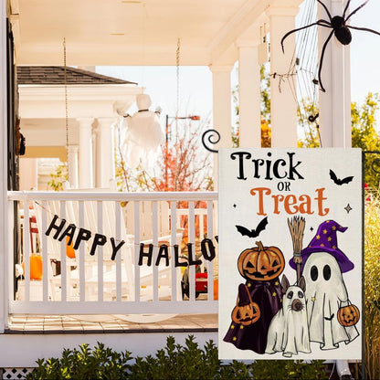 Trick Or Treat Sign Printed Halloween Garden Flag